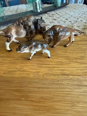 Bone China Buffalo Figurines